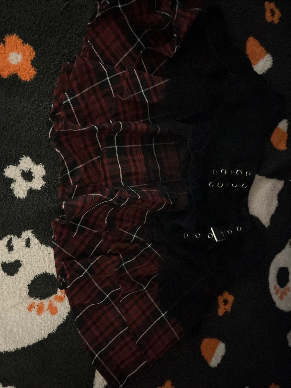 Hot Topic Black and Red Plaid Skirt -size M